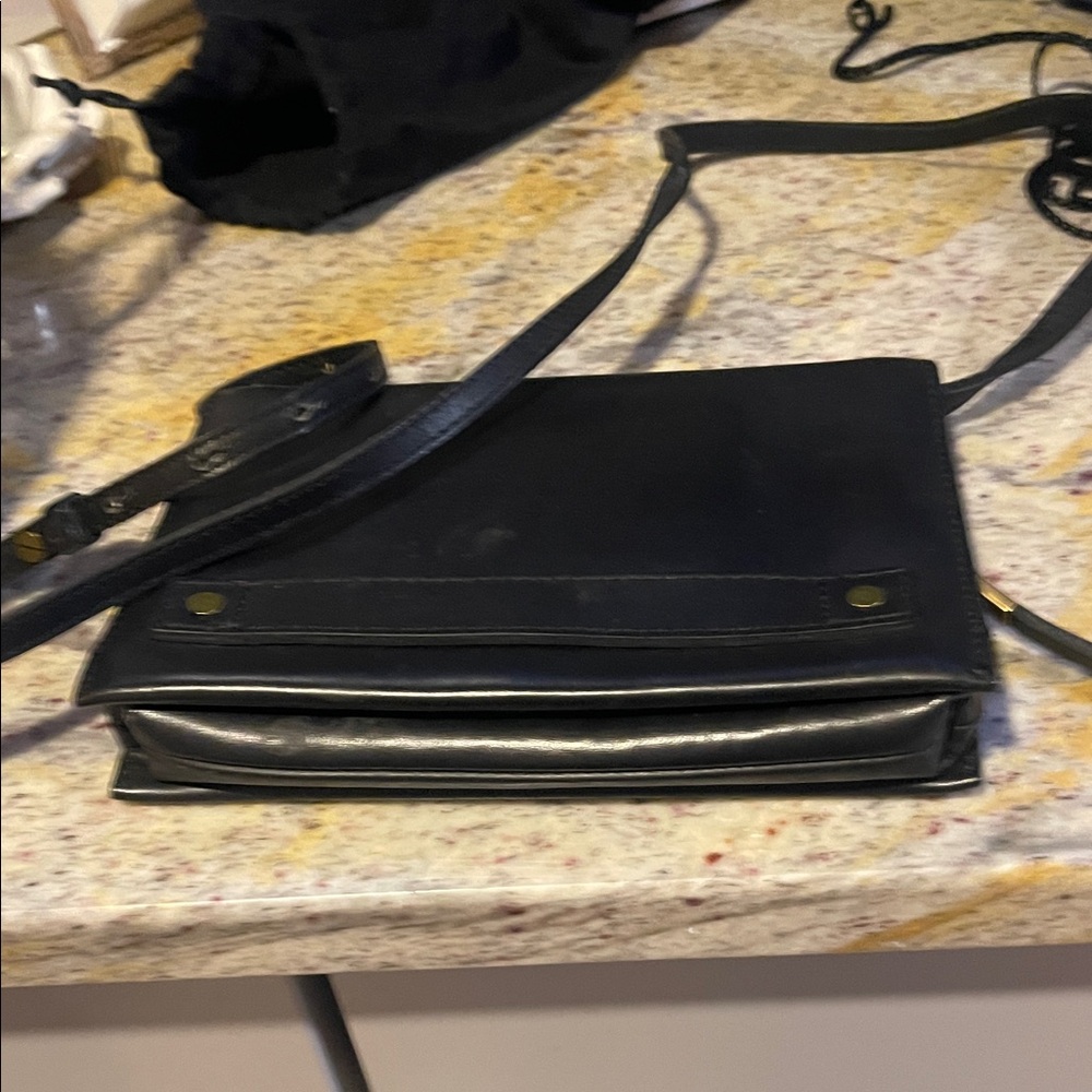 Madewell Black Leather Messenger Bag